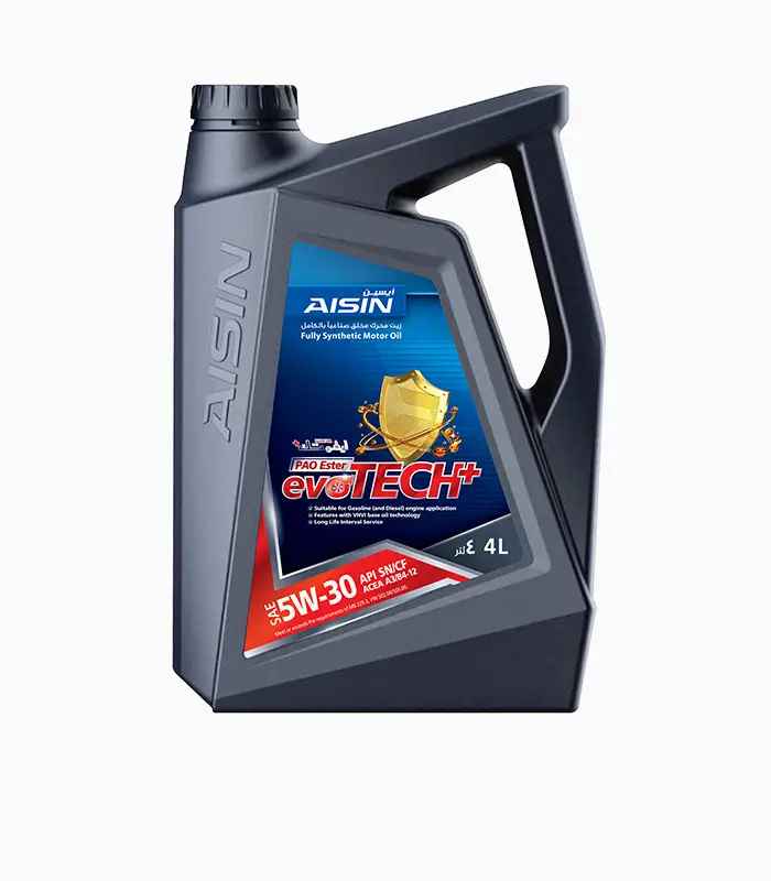 تصویر روغن موتور آیسین evoTECH+ PAO 5W-30 حجم 5 لیتر